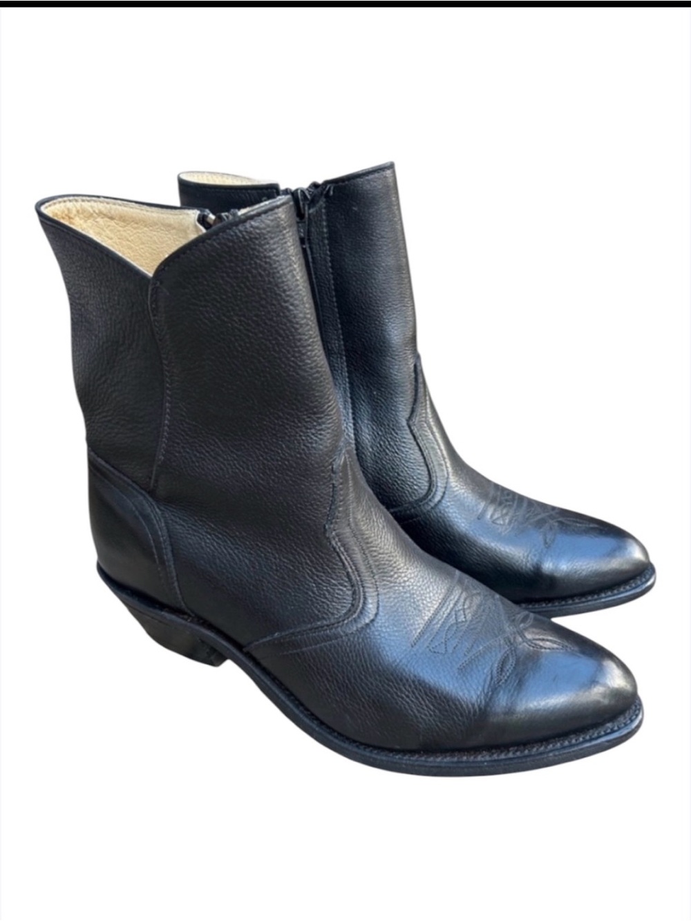 Silver Rebel Western Boots by Boulet Canada Leather Cowboy Boots Men’s Size 8 3E